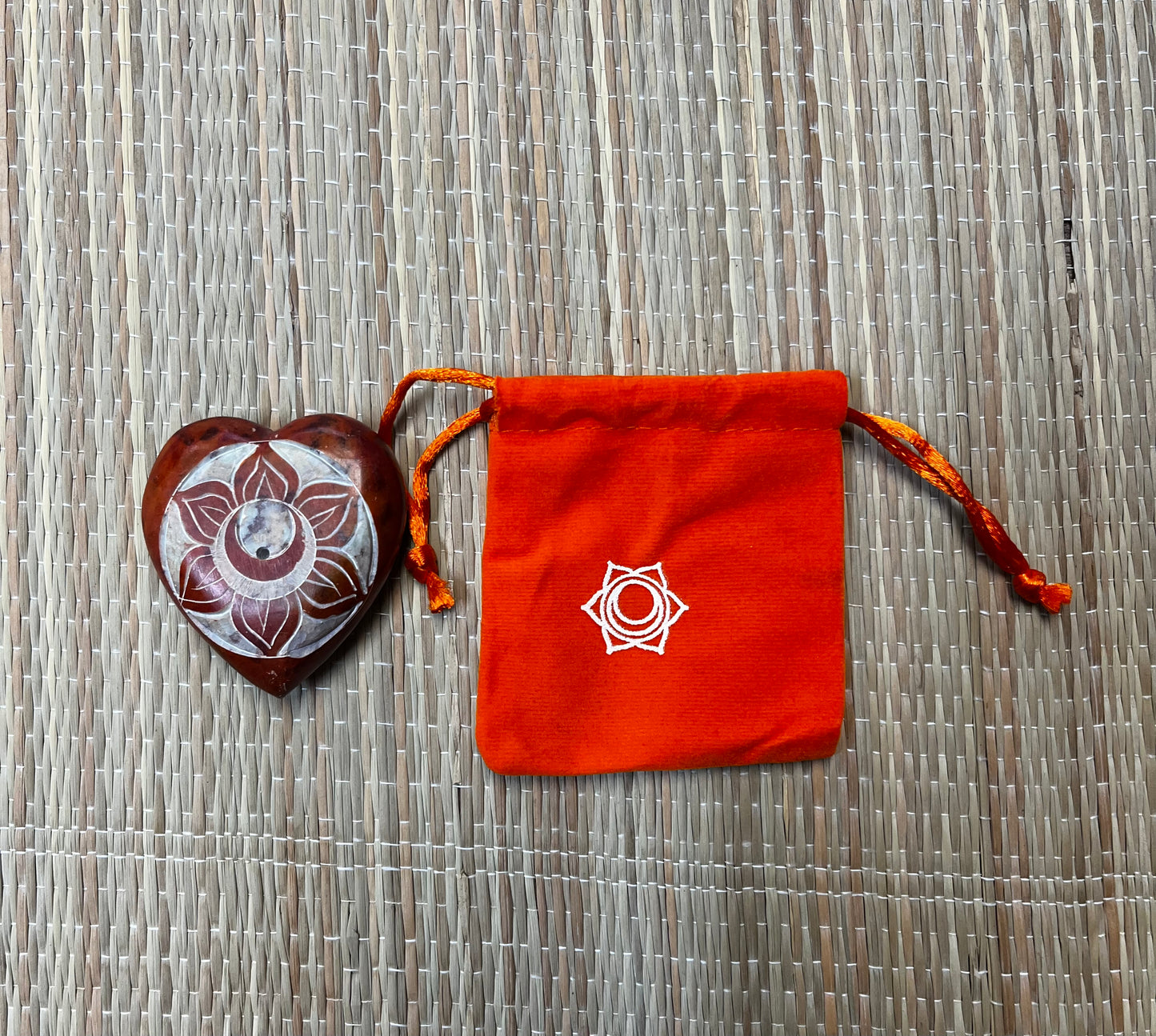Incense Burner | Chakra Carved Heart Shaped Incense Stick Burner