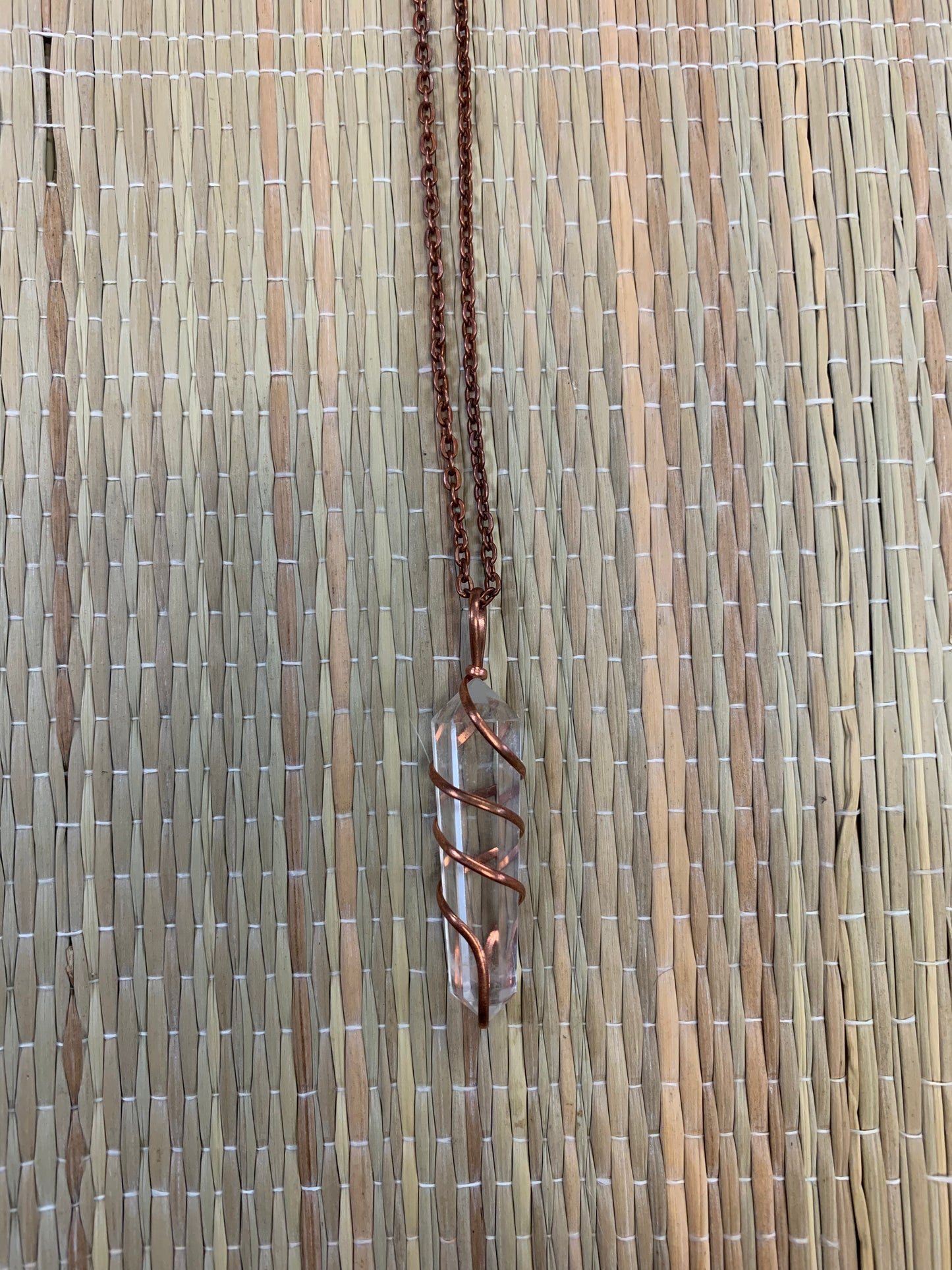 Stone Necklaces | Copper Wire Wrapped Stone Hexagon Necklace