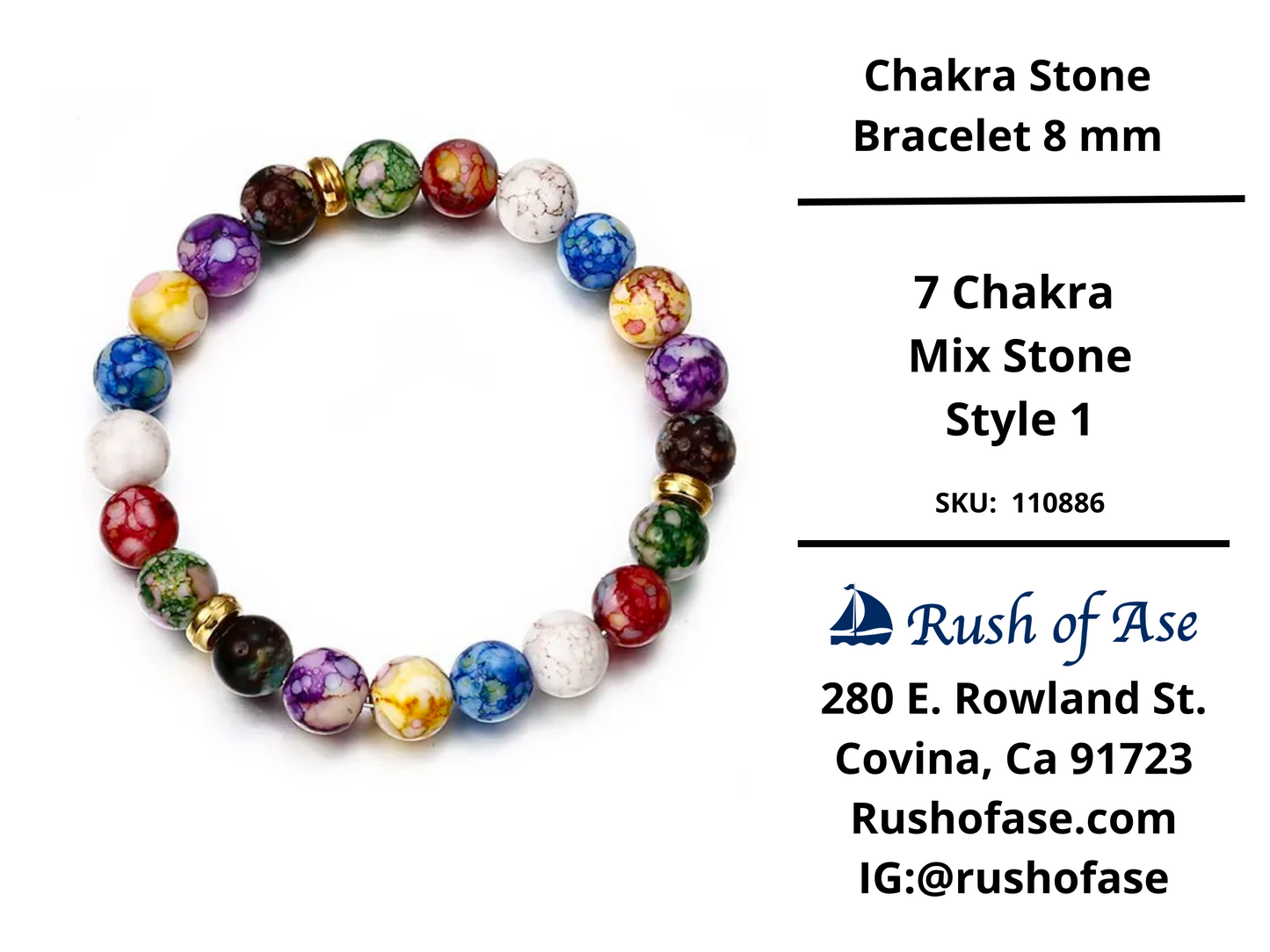 Stone Bracelet 8mm | Chakra Stone Bracelet