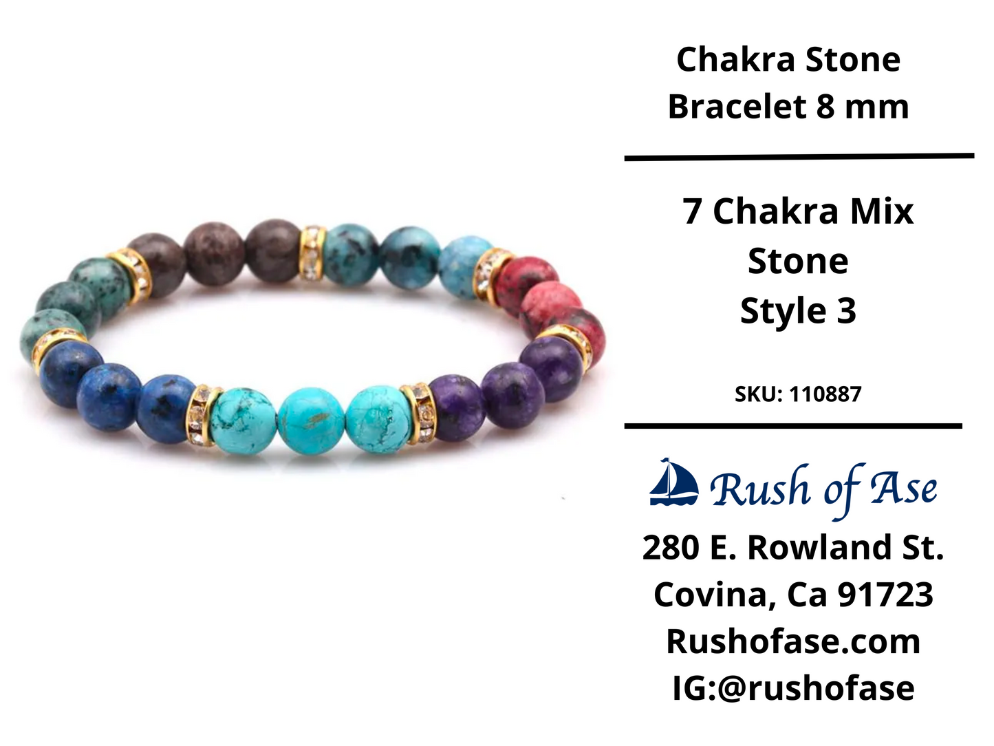 Stone Bracelet 8mm | Chakra Stone Bracelet
