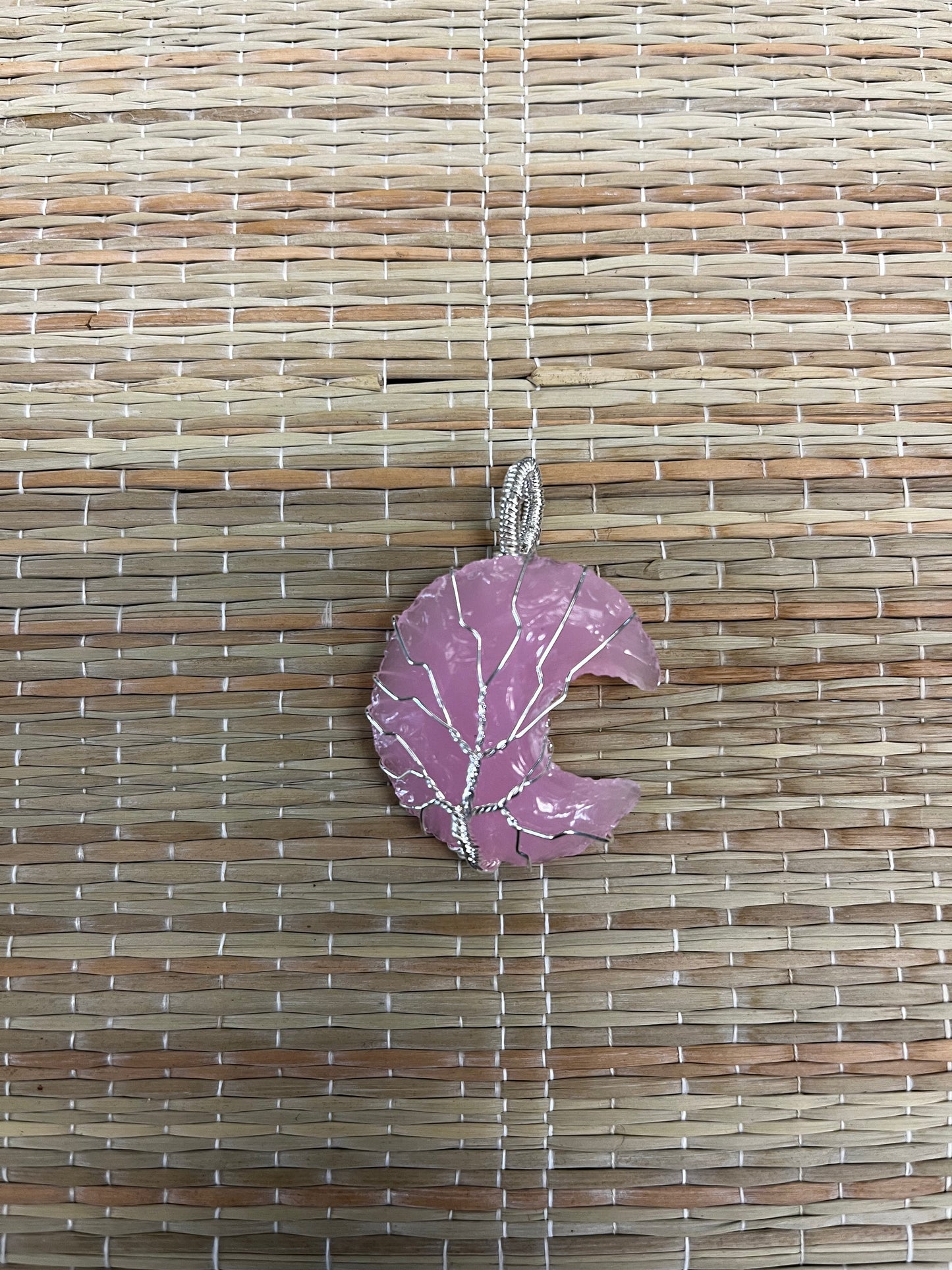 Stone Necklaces | Tree Of Life Wire Wrapped Crescent Moon Crystal Necklace