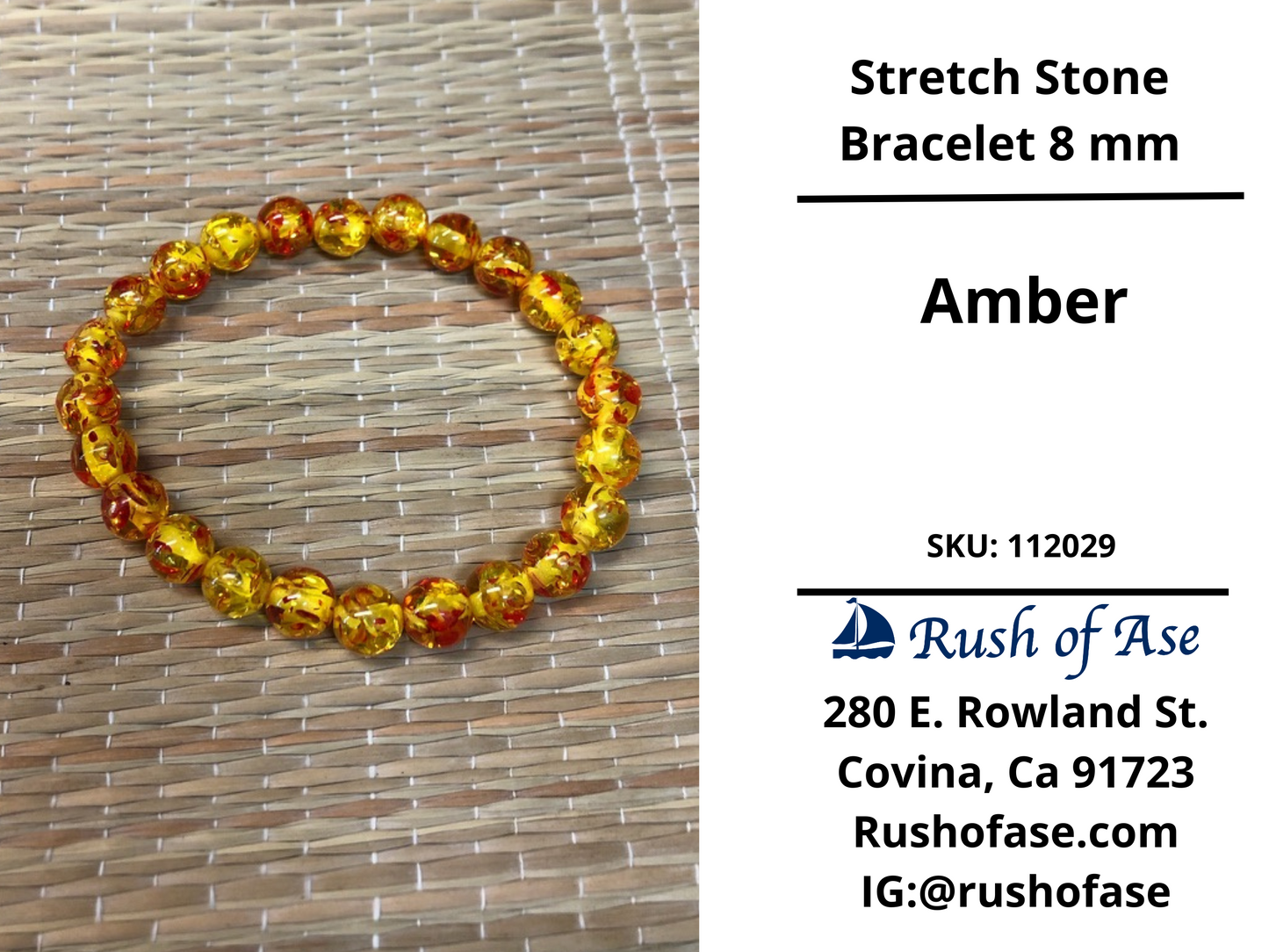 Stone Bracelet 8mm | Stretch Stone Bracelet