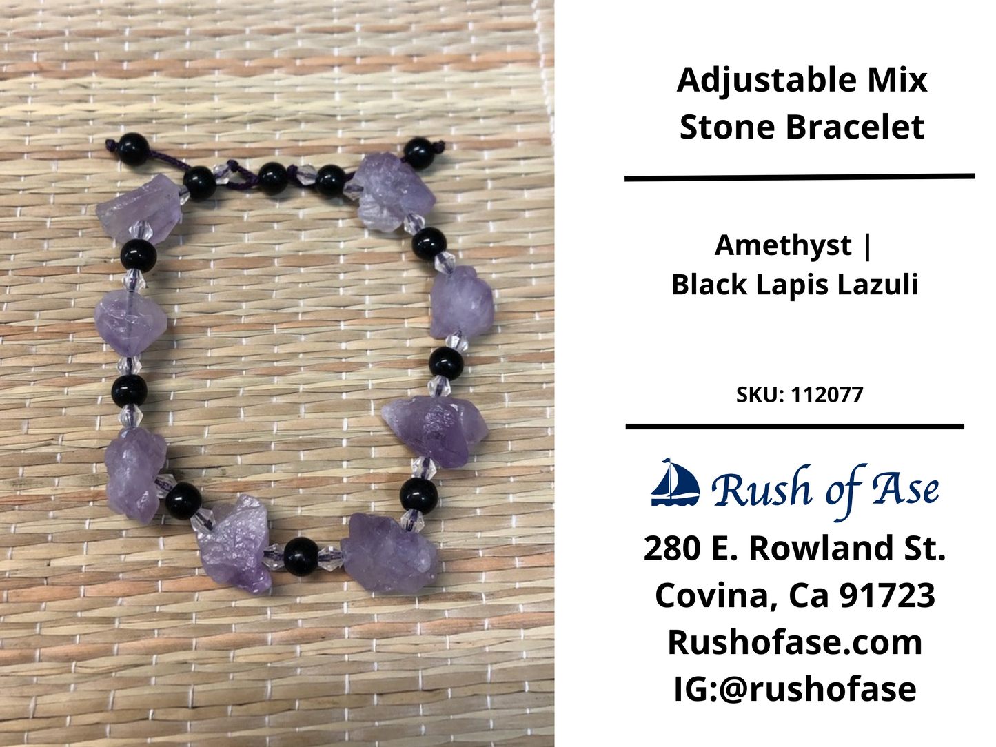 Stone Bracelet | Adjustable Mixed Stone Bracelet