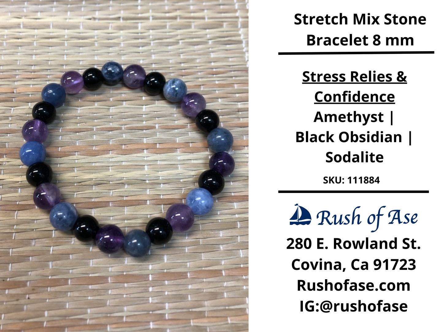 Stone Bracelet 8mm | Stretch Mix Stone Bracelet