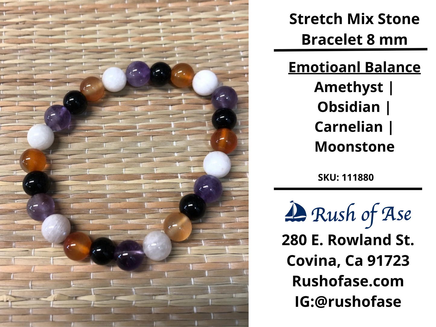 Stone Bracelet 8mm | Stretch Mix Stone Bracelet