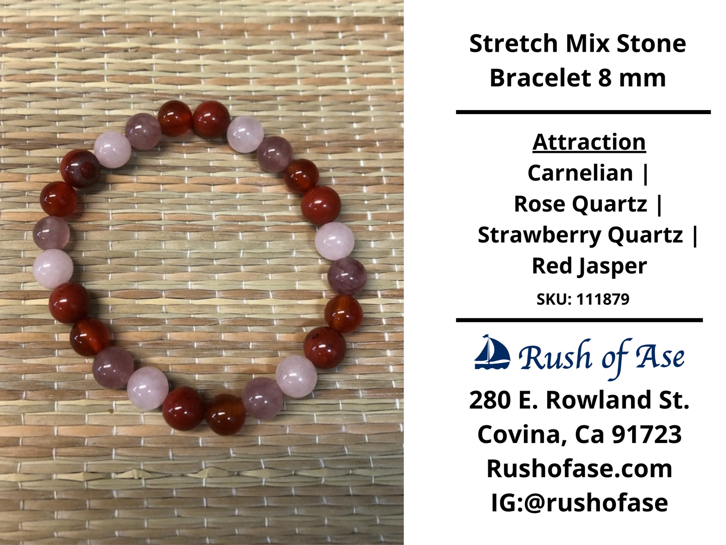 Stone Bracelet 8mm | Stretch Mix Stone Bracelet