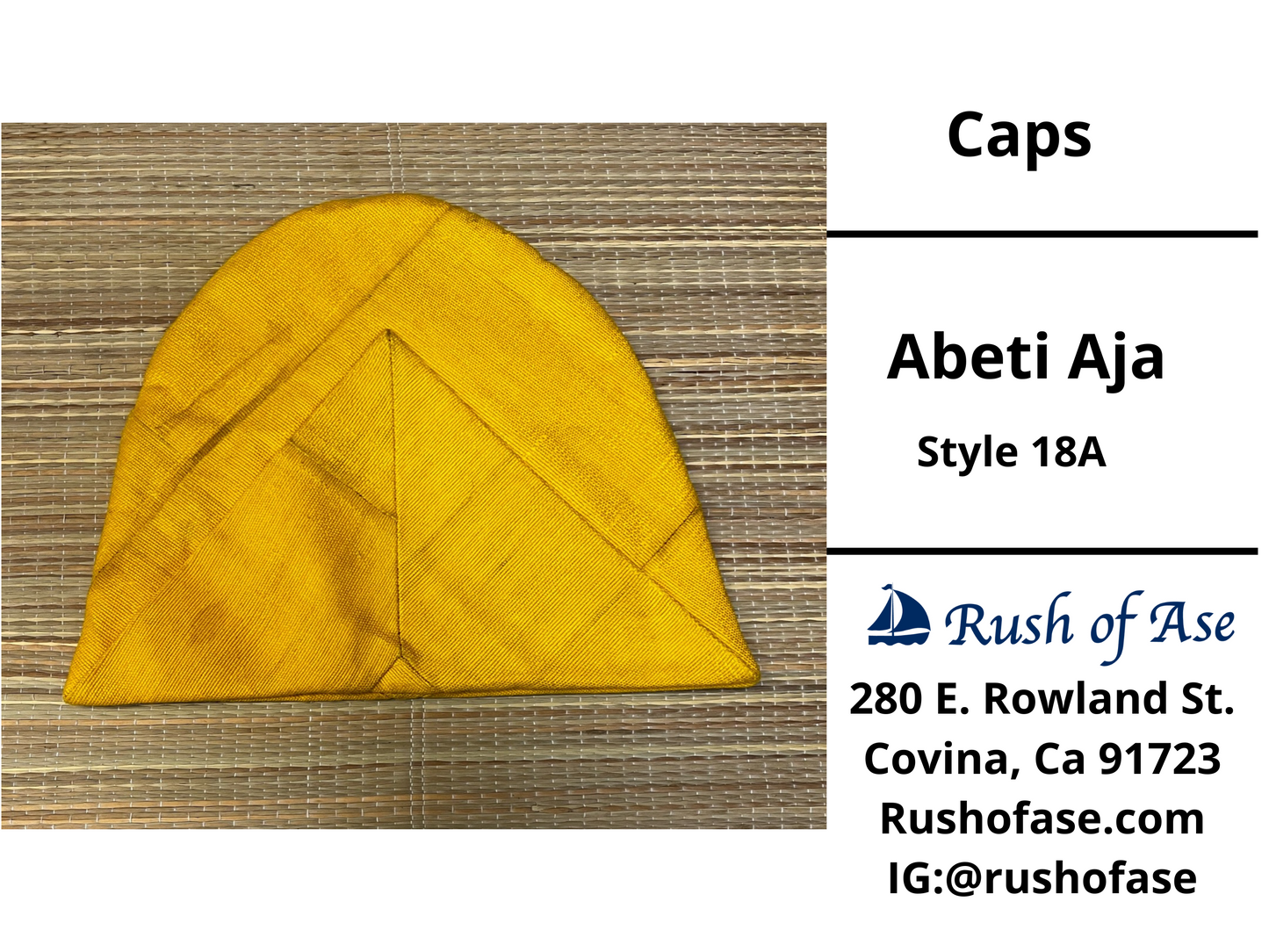 Caps | Abeti Aja | Yoruba Cap Style A - Colors