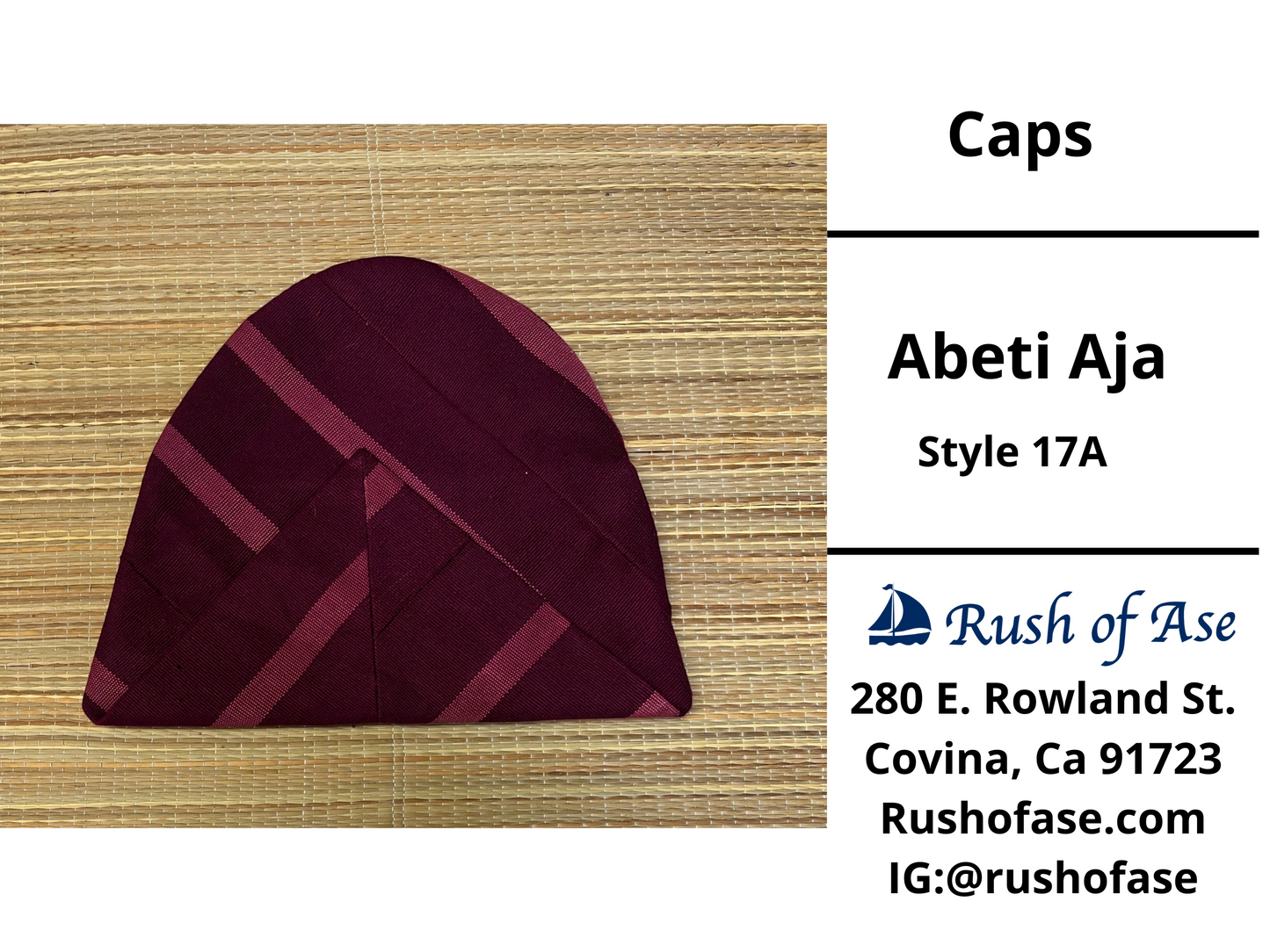 Caps | Abeti Aja | Yoruba Cap Style A - Colors