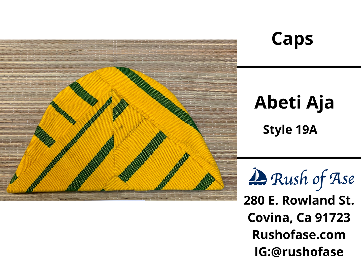 Caps | Abeti Aja | Yoruba Cap Style A - Colors