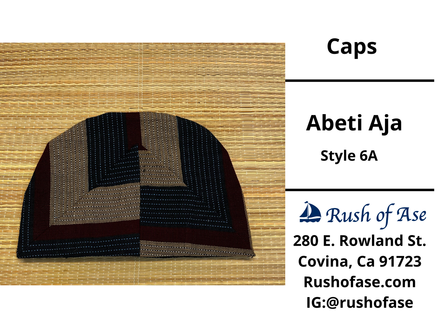 Caps | Abeti Aja | Yoruba Cap Style A - Colors