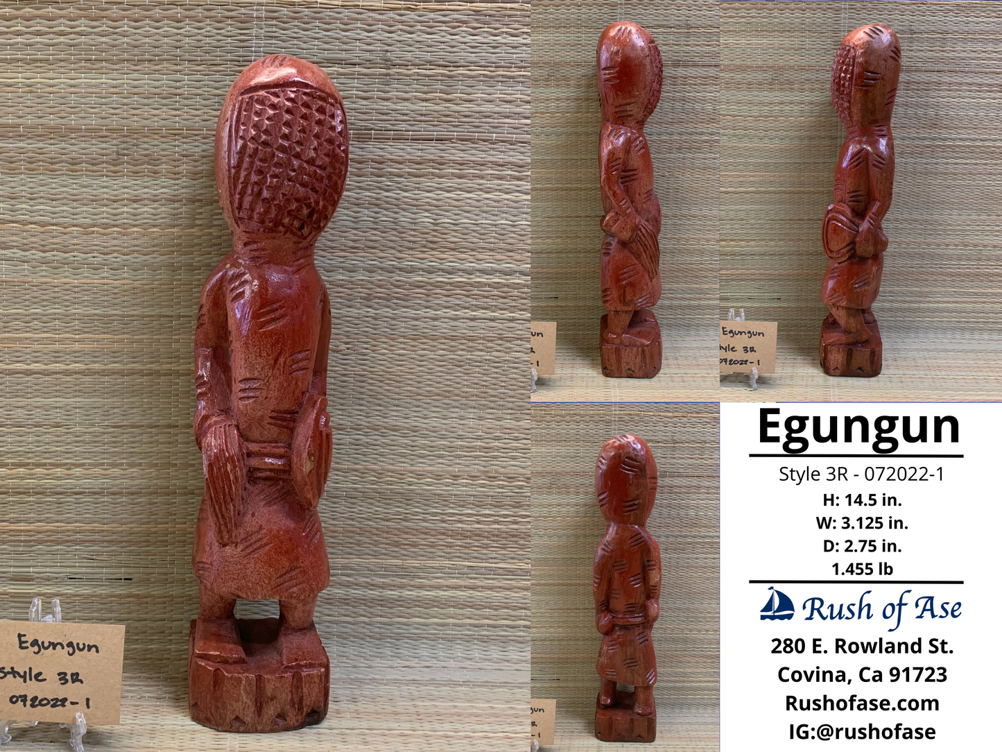 Orisa Statues | Egungun Wood Statues - Style 3R