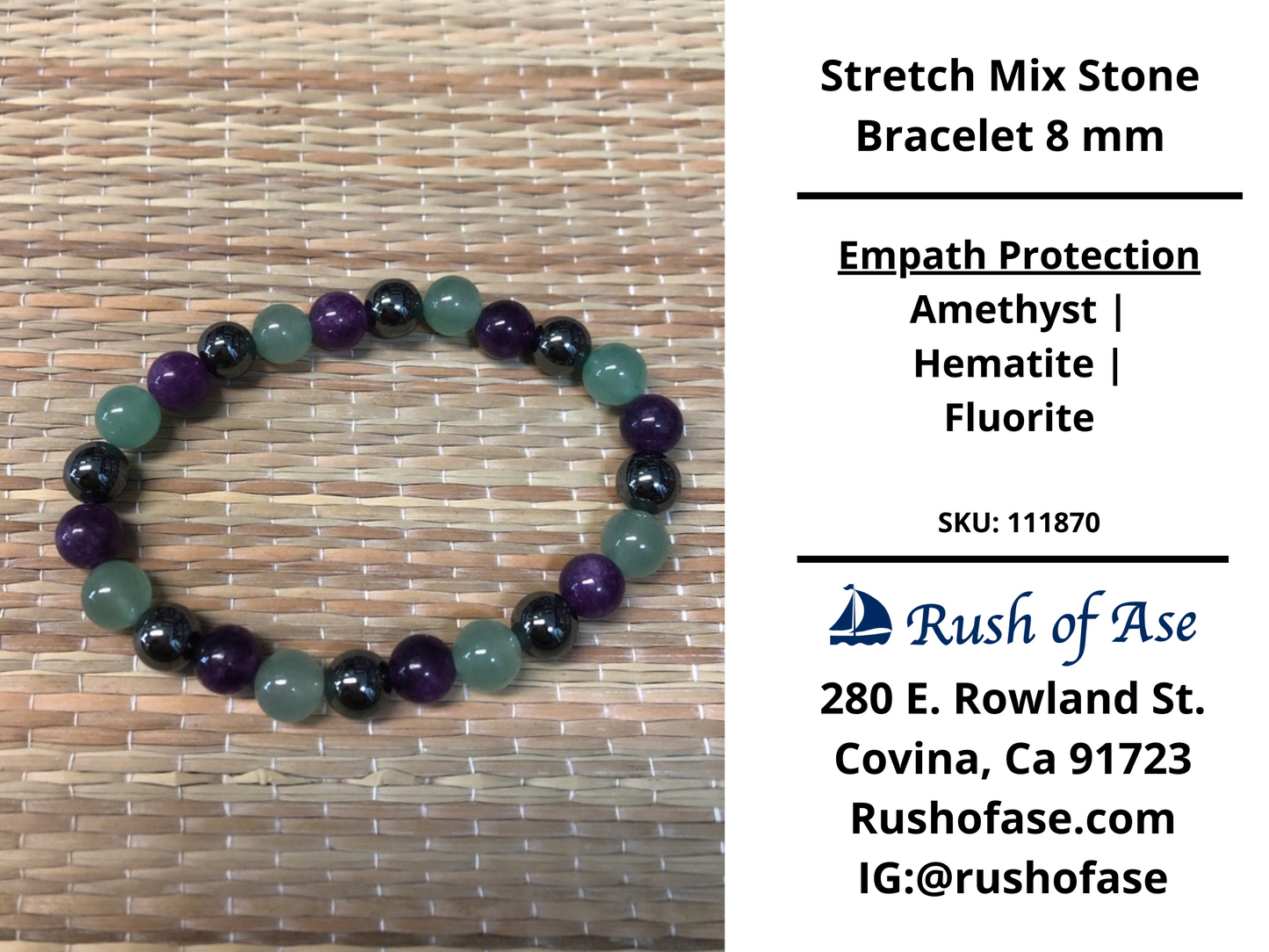 Stone Bracelet 8mm | Stretch Mix Stone Bracelet