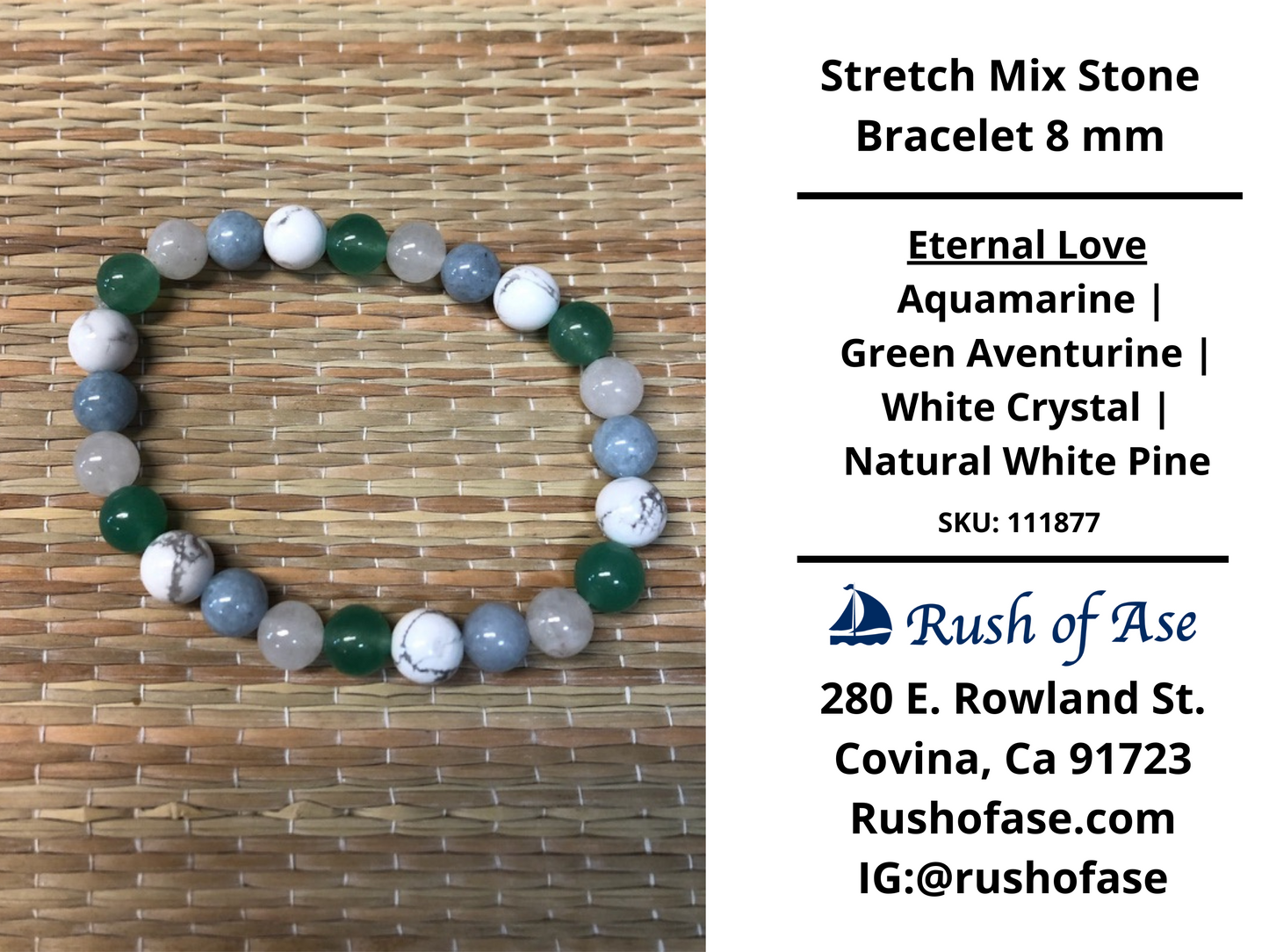 Stone Bracelet 8mm | Stretch Mix Stone Bracelet