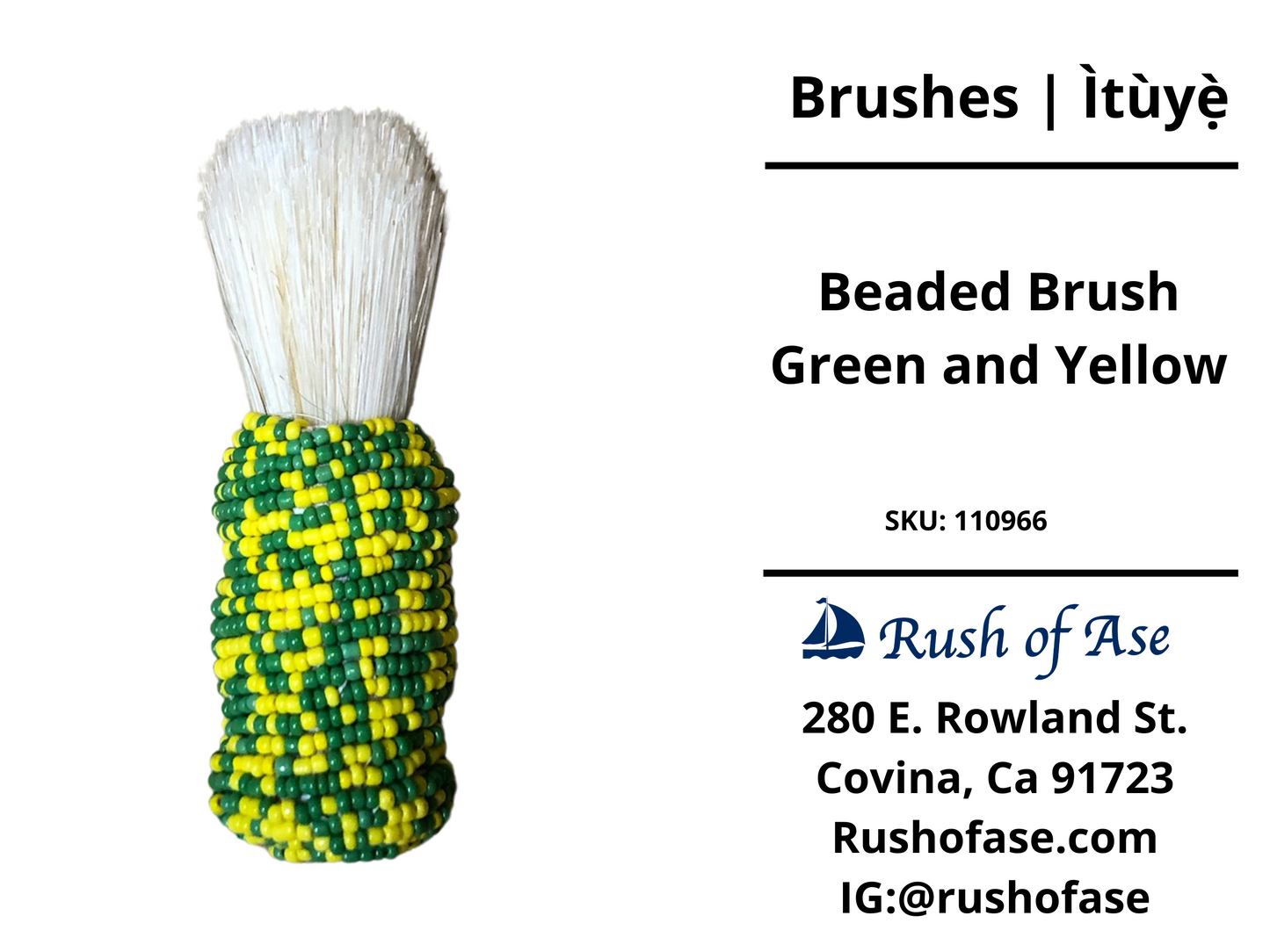 Brush | Beaded Brush | Brush of Ifa | Ìtùyẹ̀