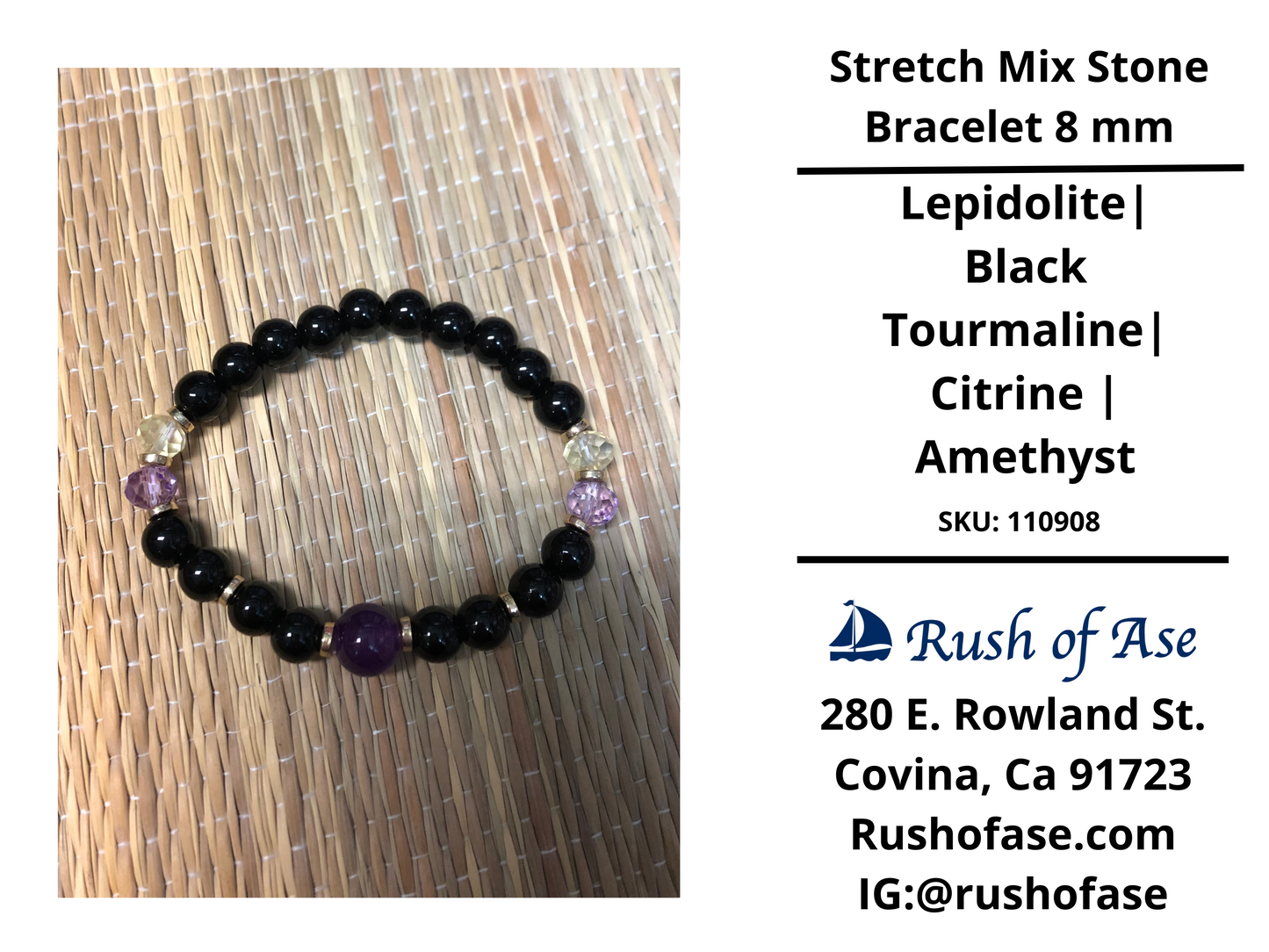 Stone Bracelet 8mm | Stretch Mix Stone Bracelet