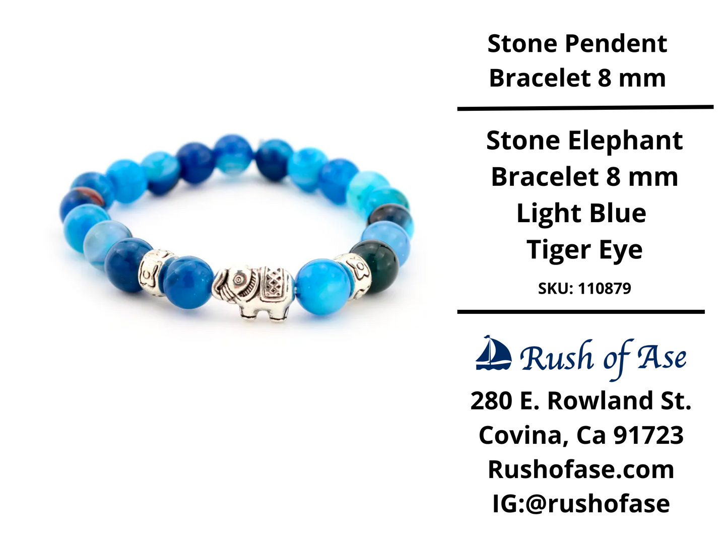 Stone Bracelet 8mm | Stone Pendants