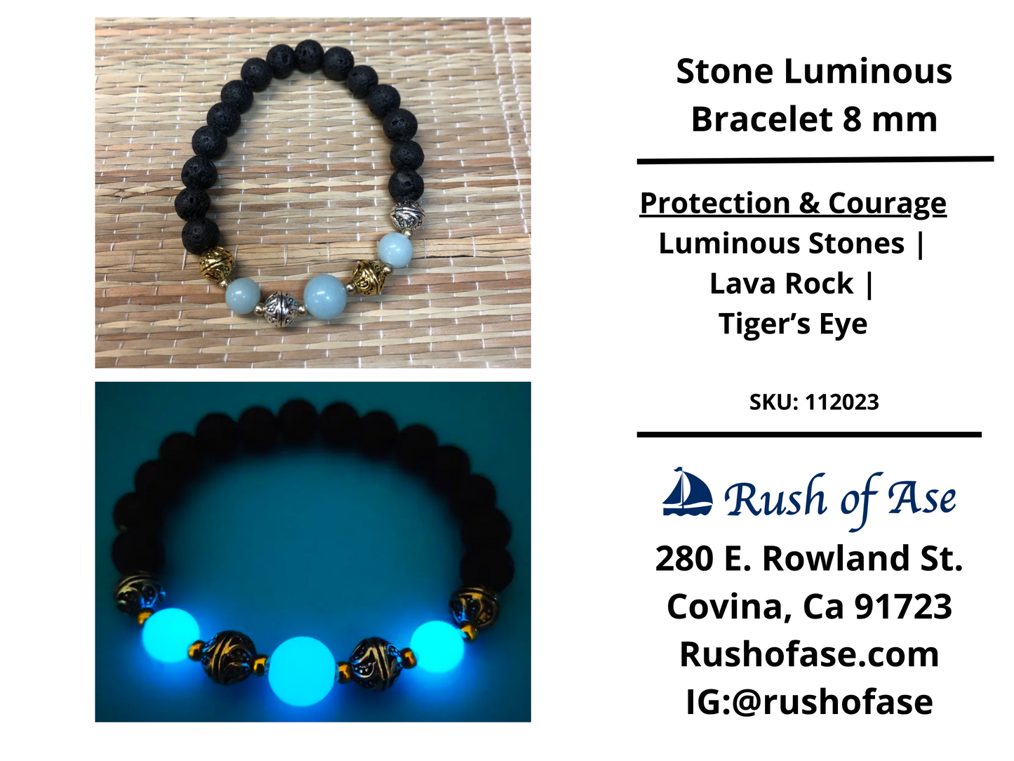 Stone Bracelet 8mm | Stone Pendants