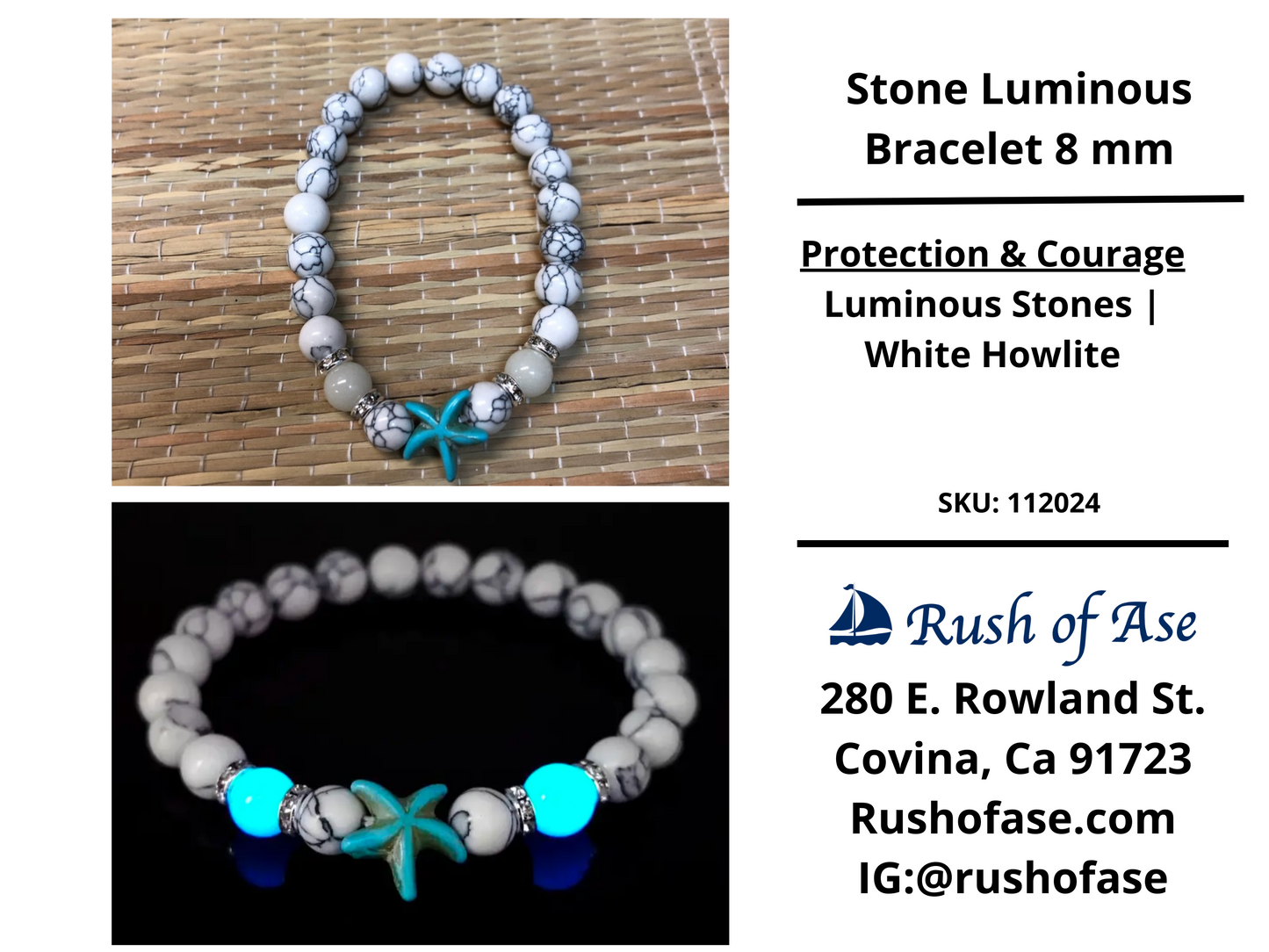 Stone Bracelet 8mm | Stone Pendants