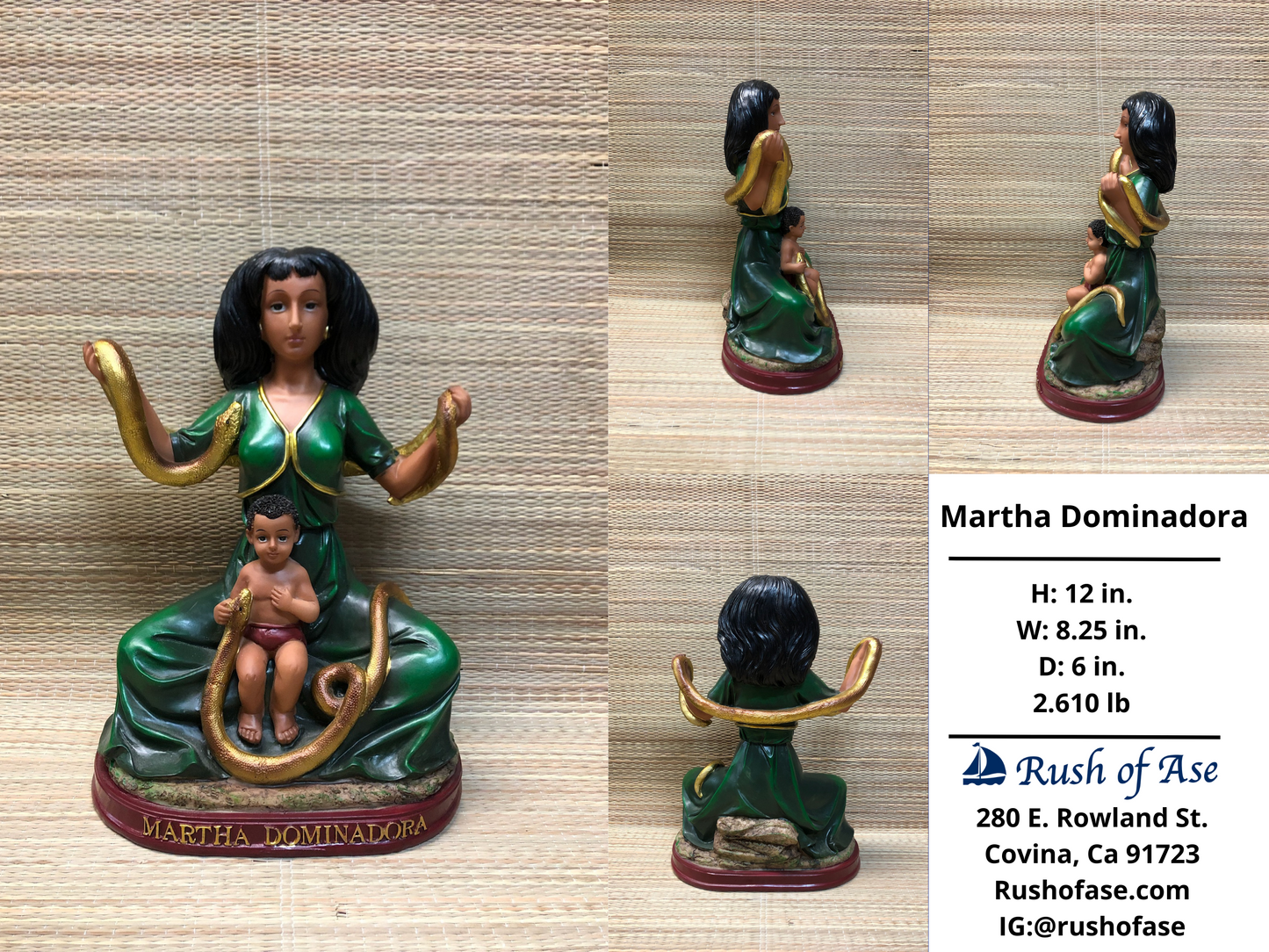 Orisa Statues | Martha Dominadora Resin Statue - 12"