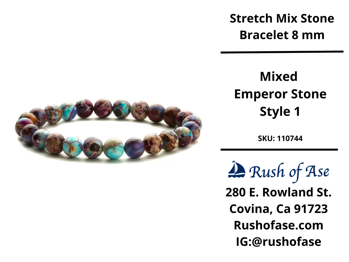 Stone Bracelet 8mm | Stretch Mix Stone Bracelet