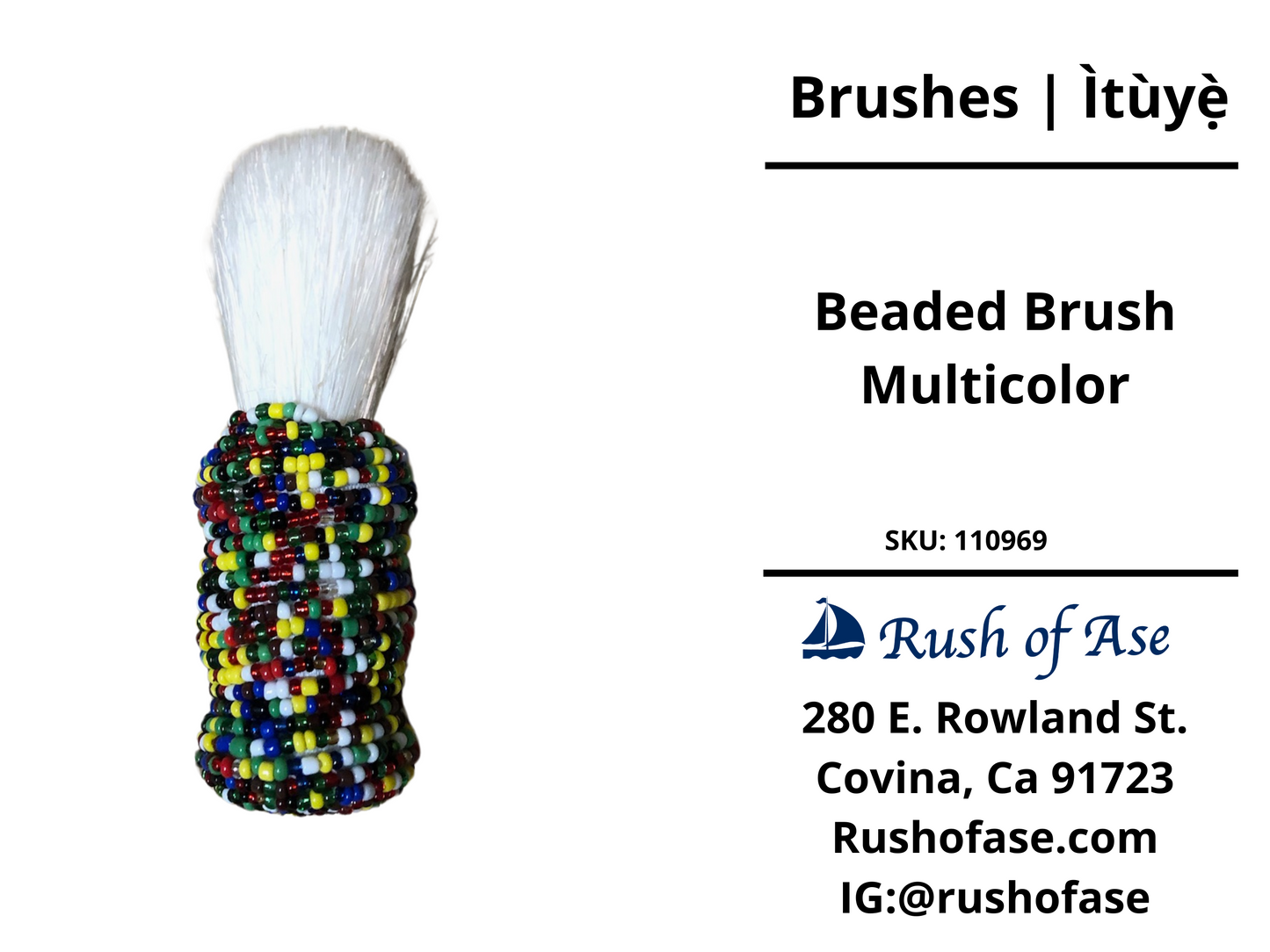 Brush | Beaded Brush | Brush of Ifa | Ìtùyẹ̀