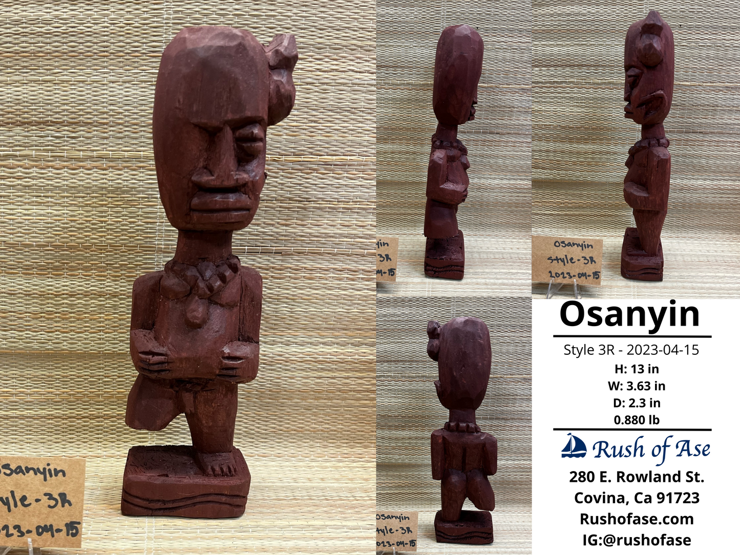 Statues | Orisa Statues | Osanyin Wood Statue - Style 3R