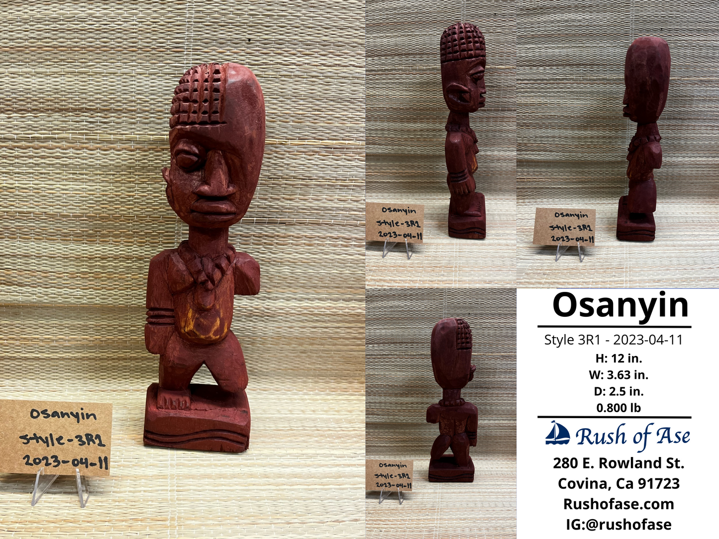 Statues | Orisa Statues | Osanyin Wood Statue - Style 3R1
