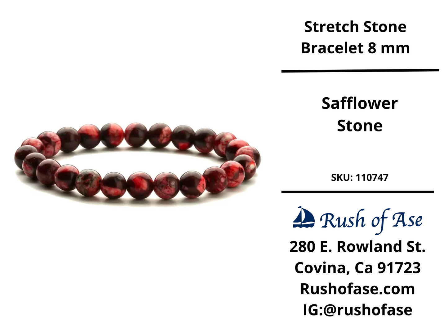 Stone Bracelet 8mm | Stretch Stone Bracelet