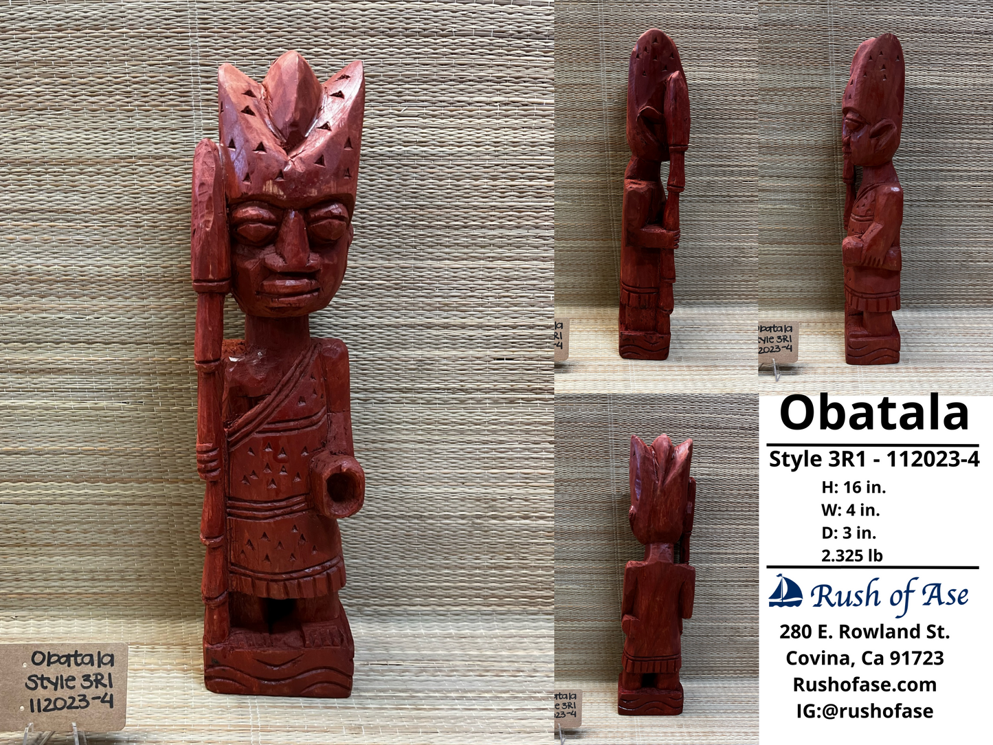 Orisa Statues | Obatala Wood Statue - Style 3R1