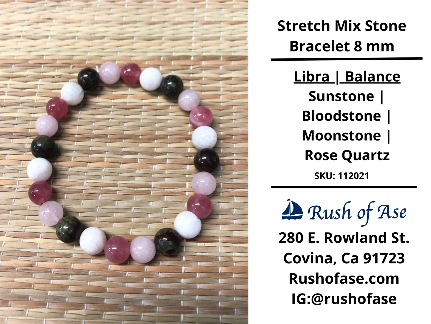 Stone Bracelet 8mm | Stretch Mix Stone Bracelet