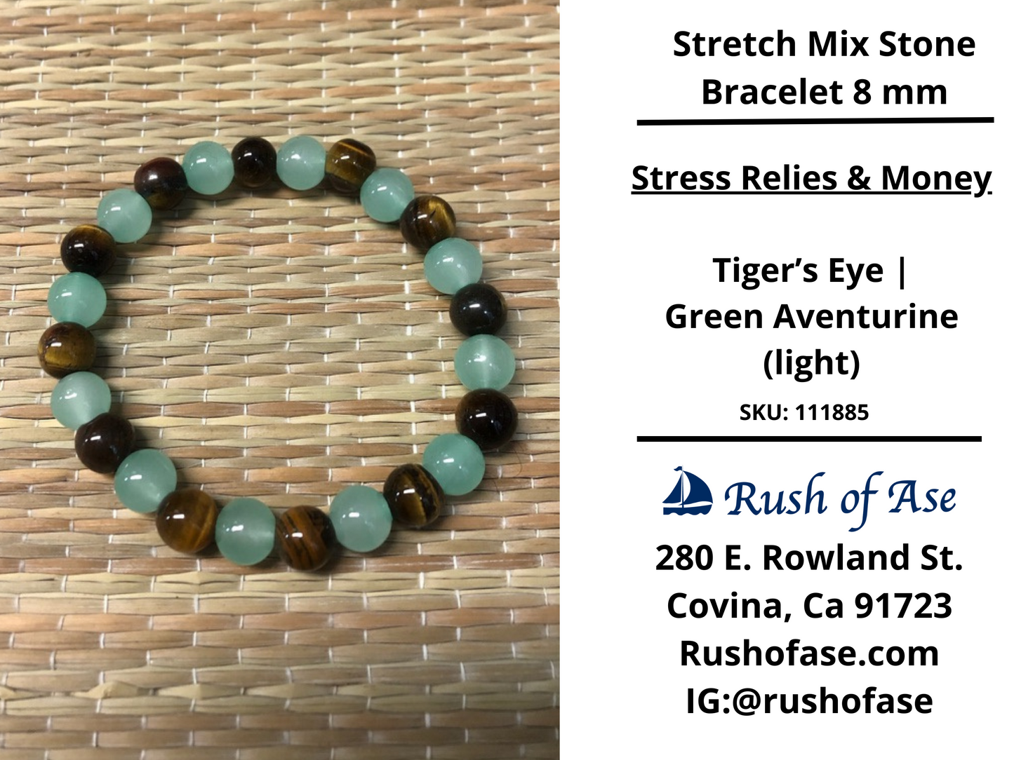 Stone Bracelet 8mm | Stretch Mix Stone Bracelet
