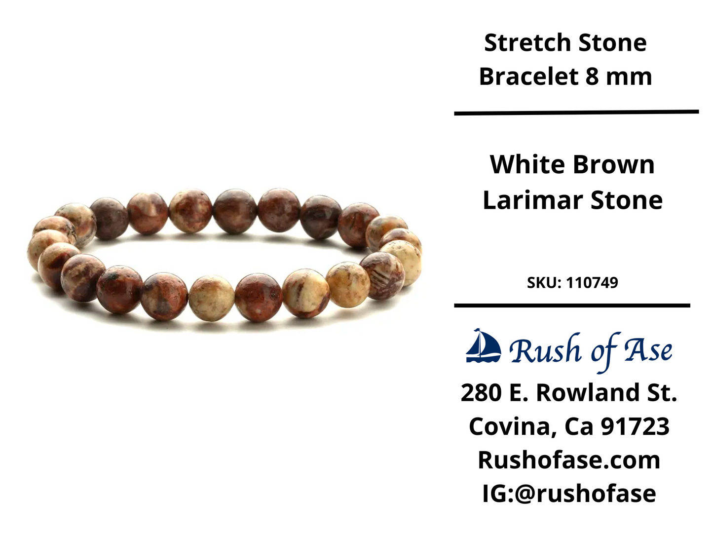 Stone Bracelet 8mm | Stretch Stone Bracelet