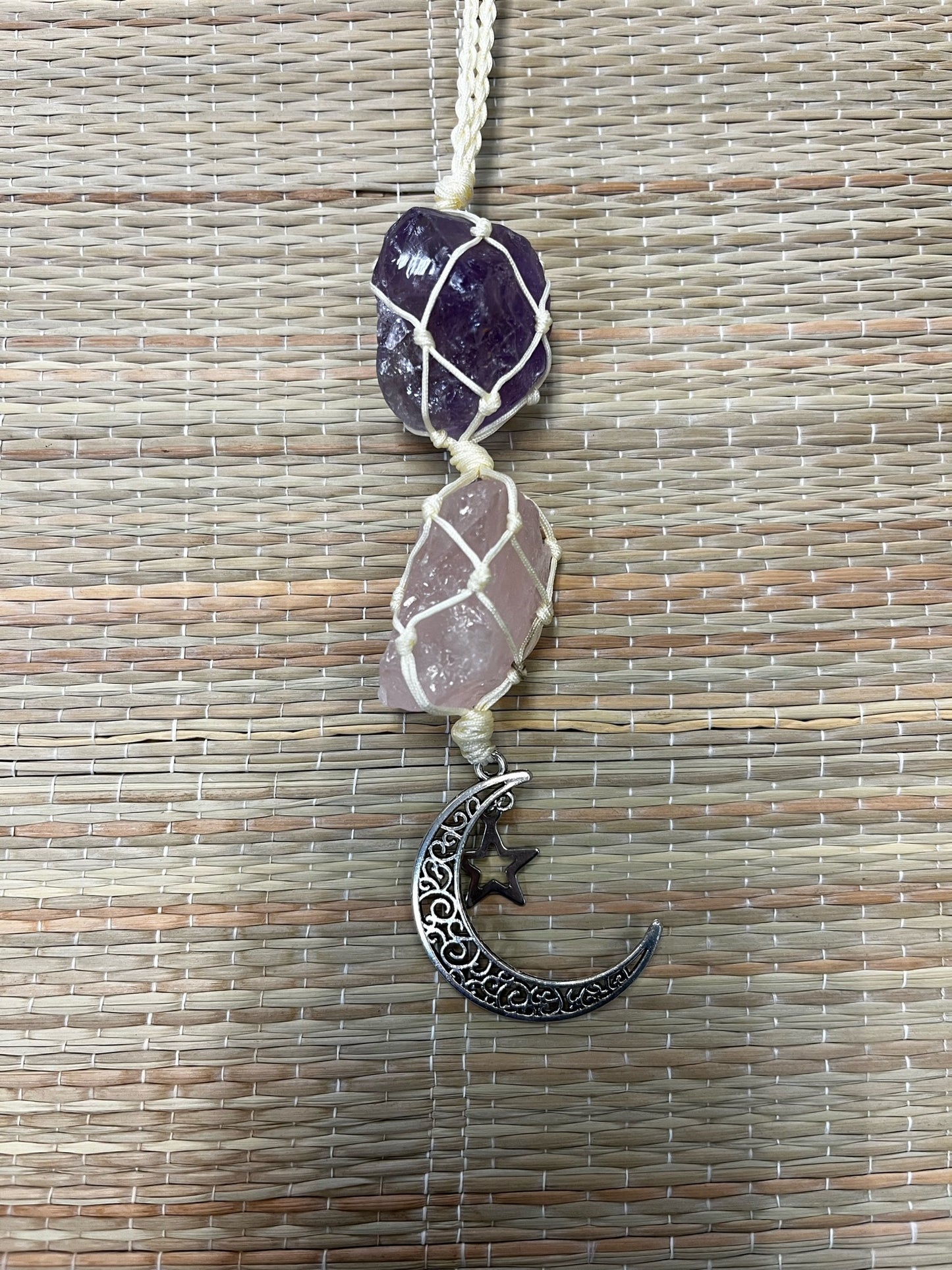 Stones | Macrame Hanging 2 Stones and Moon