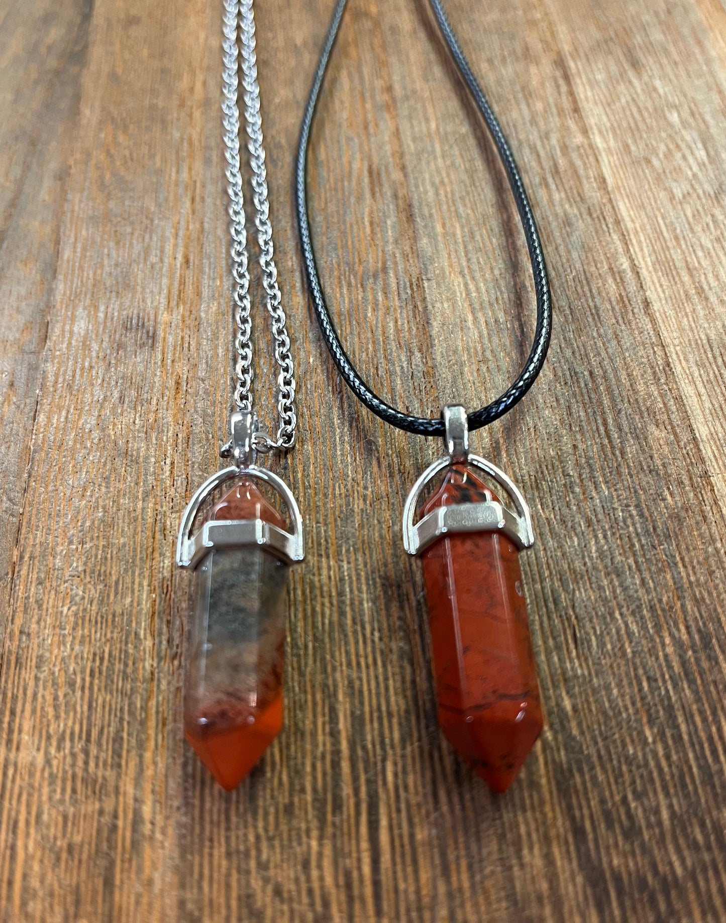 Stone Necklaces | Red Jasper Hexagonal Pendant