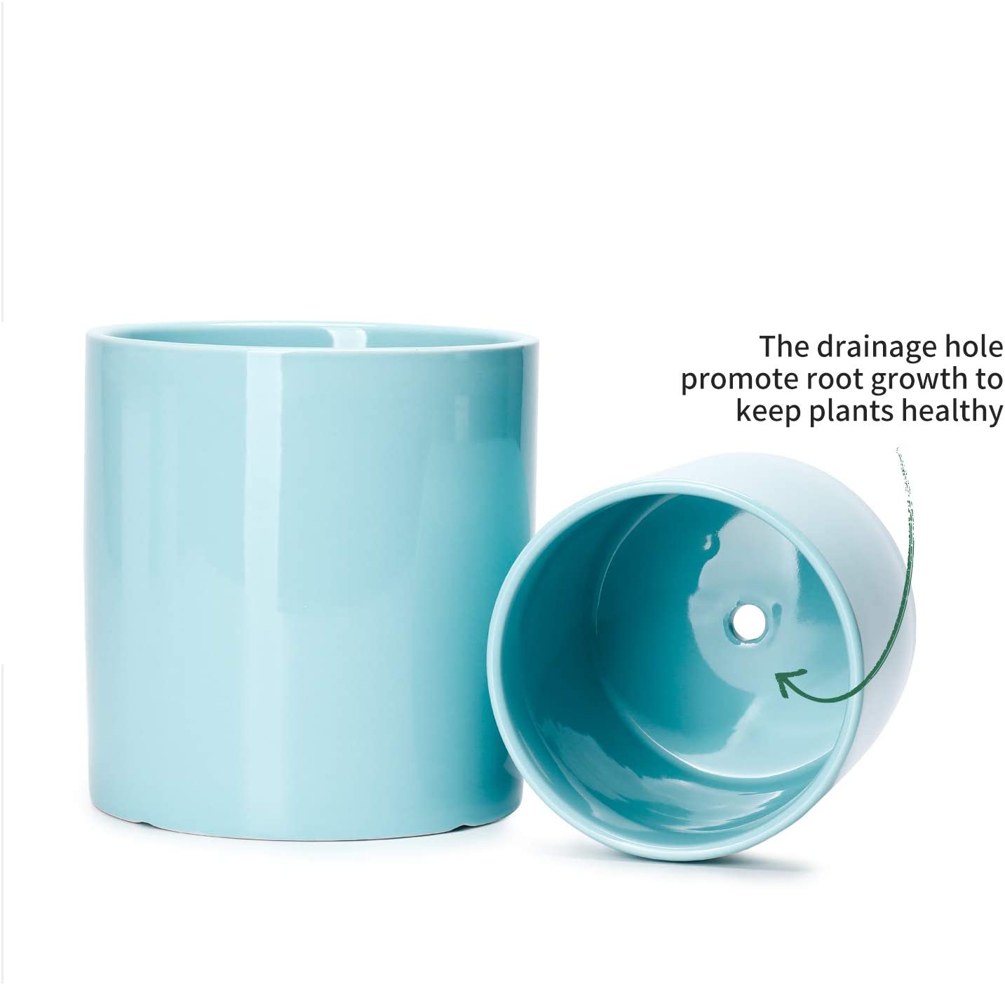 Plant Pots | 6.1" Ceramic Cylinder Pot with Drain Hole