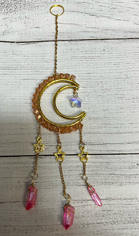 Suncatcher | Orange Crescent Moon and Star