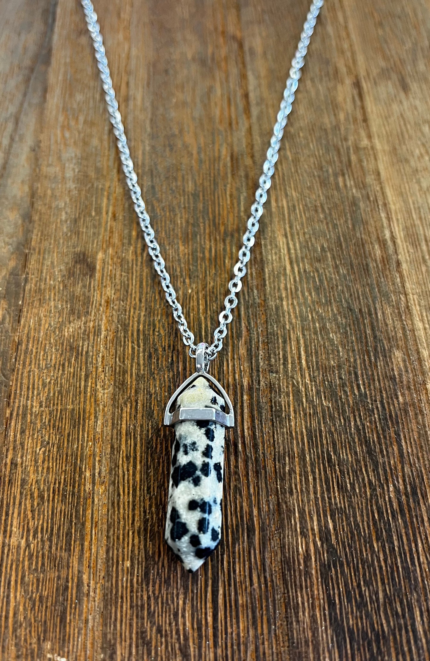 Stone Necklaces | Dalmatian Jasper Hexagonal Pendant
