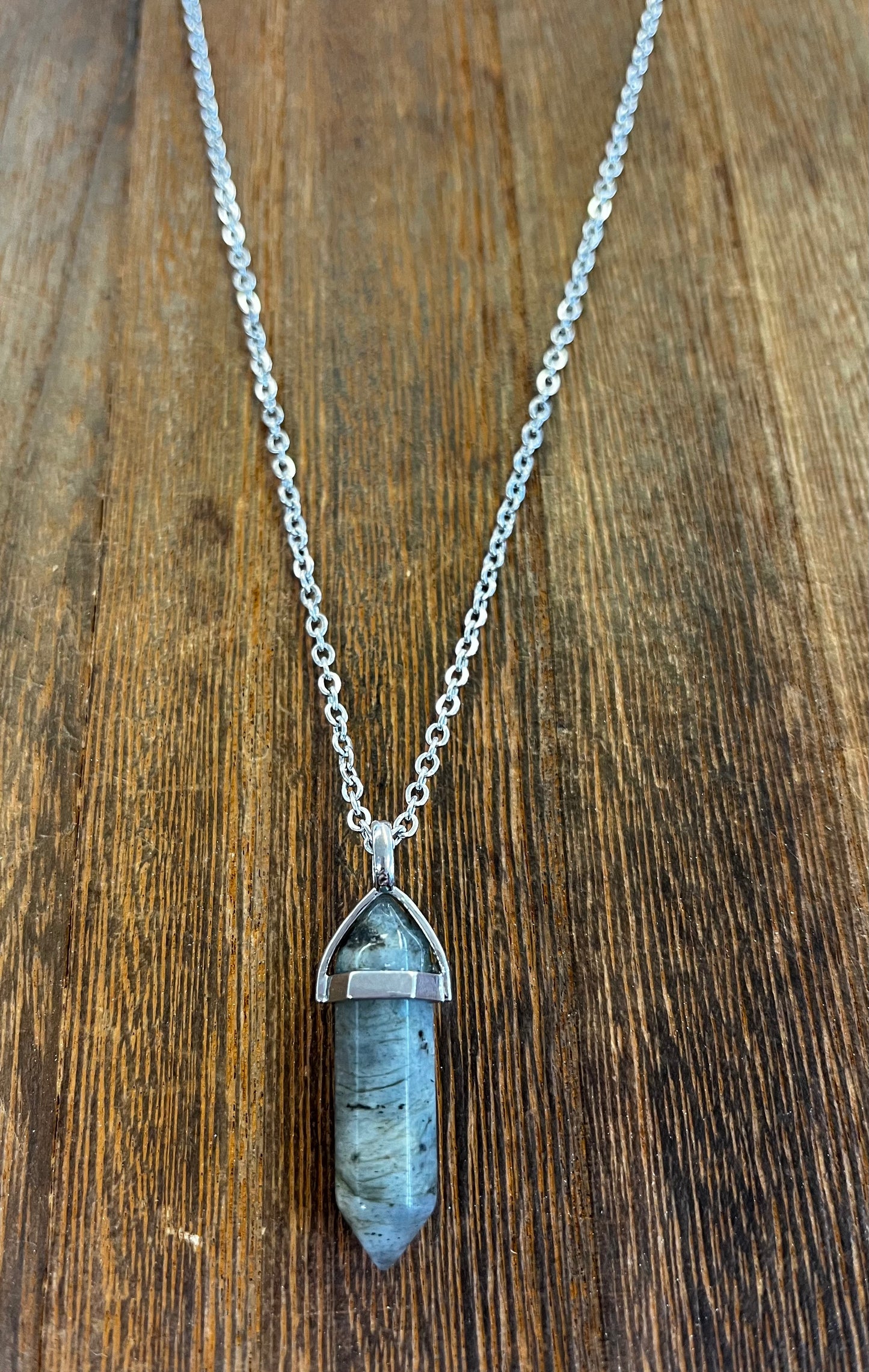 Stone Necklaces | Labradorite Hexagonal Pendant