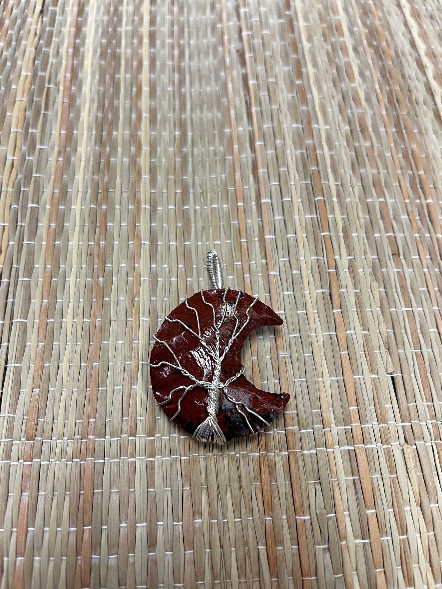 Stone Necklaces | Tree Of Life Wire Wrapped Crescent Moon Crystal Necklace