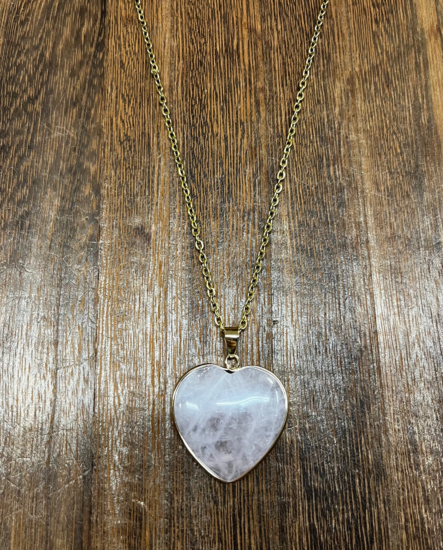 Stone Necklaces | Heart Stone Encased in Gold