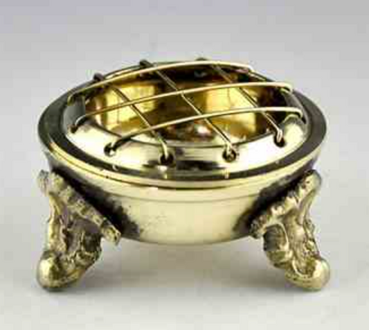 Incense Burner | Gold Brass Screen Burner - 2.25Dx1.5H