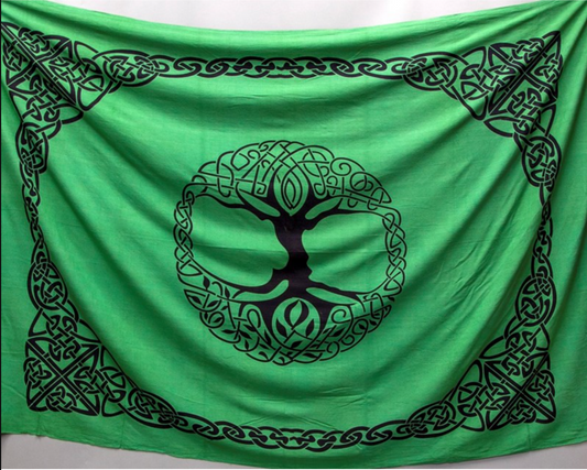 Celtic Tree Green Tapestry