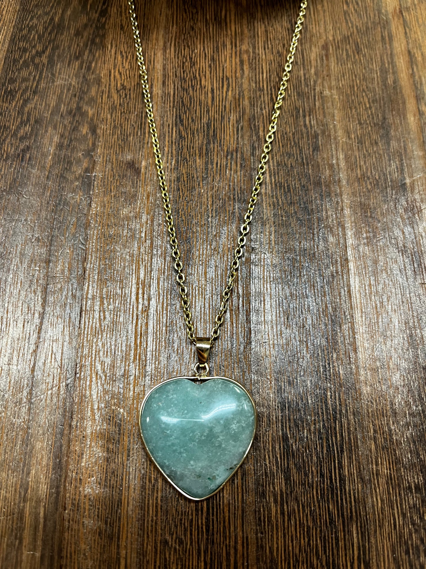 Stone Necklaces | Heart Stone Encased in Gold