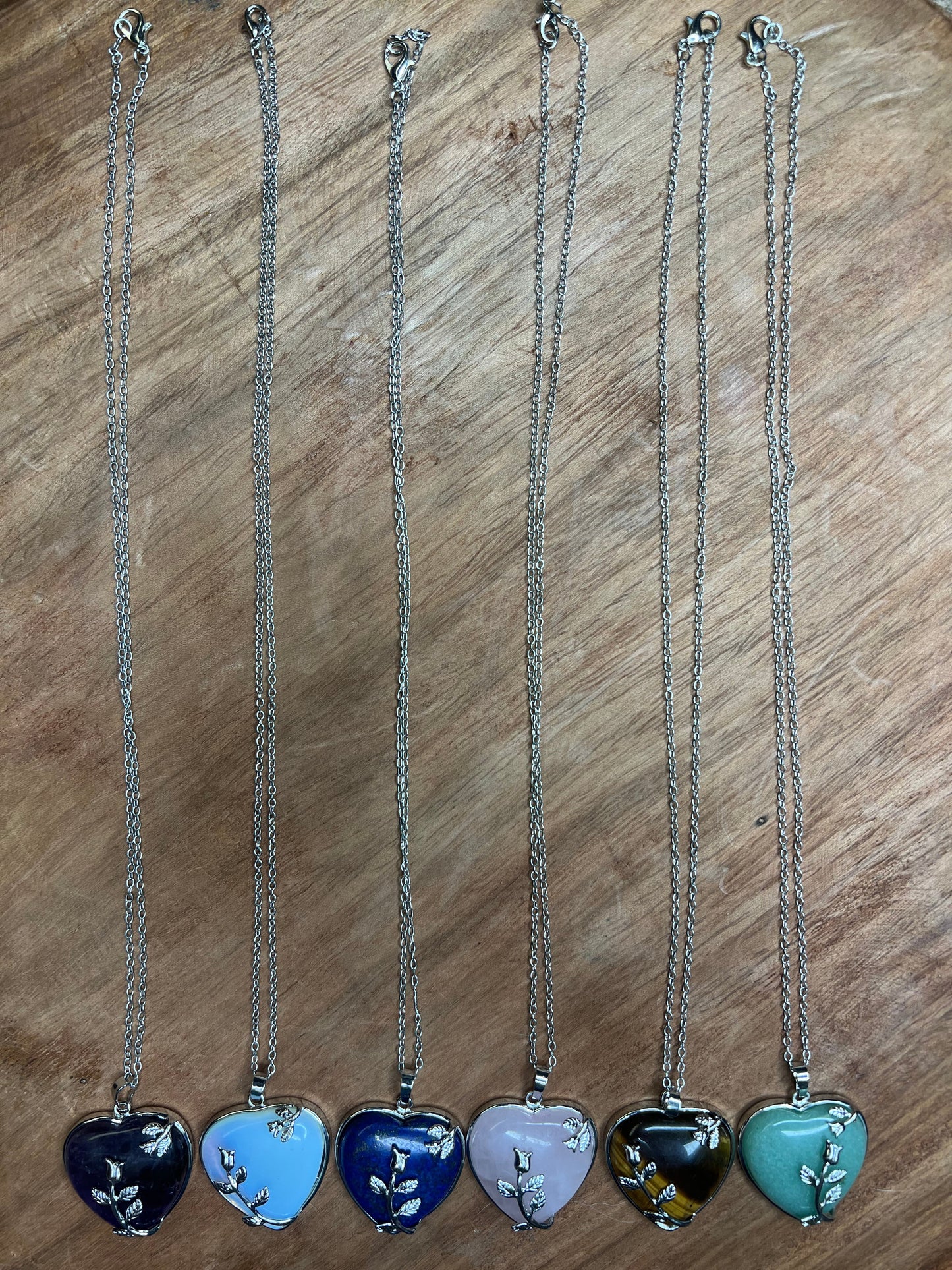 Stone Necklaces | Heart Stone with Rose Necklace