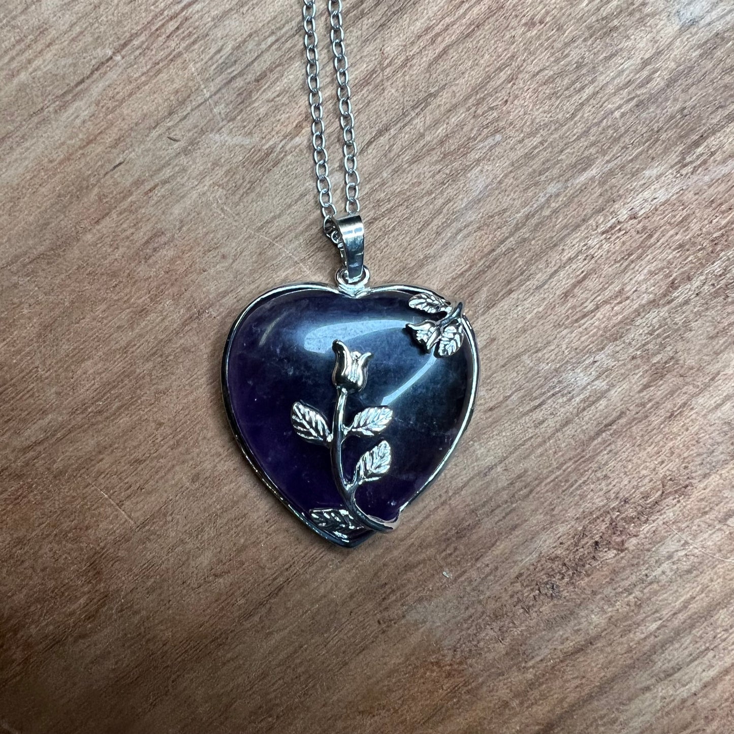 Stone Necklaces | Heart Stone with Rose Necklace