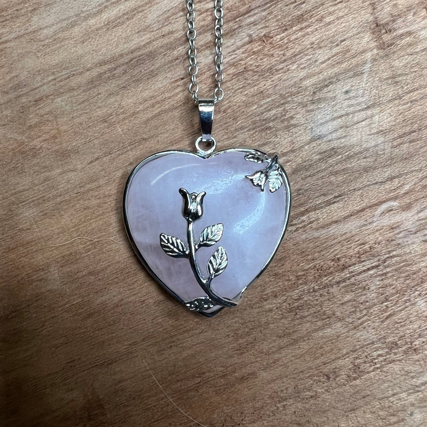Stone Necklaces | Heart Stone with Rose Necklace
