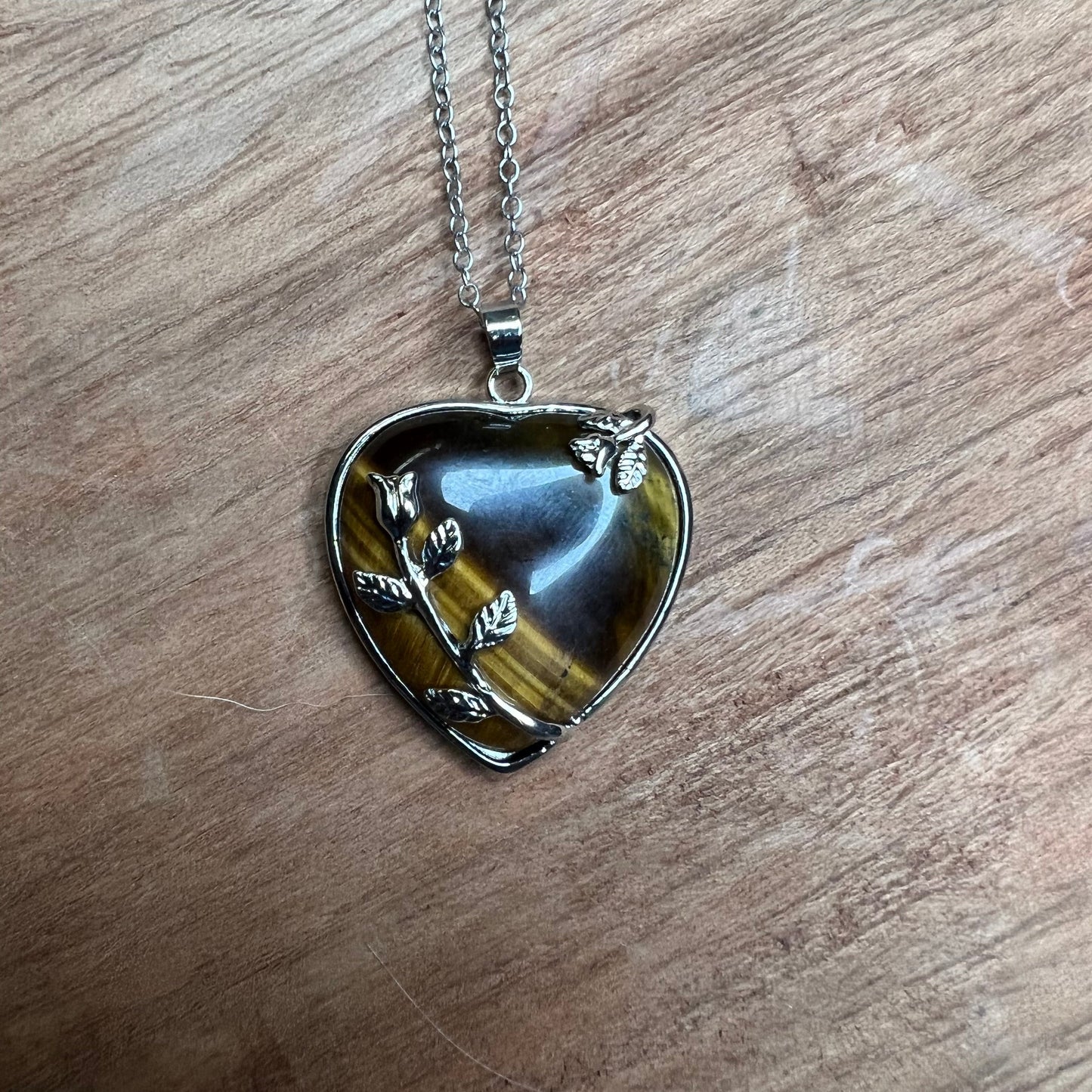 Stone Necklaces | Heart Stone with Rose Necklace