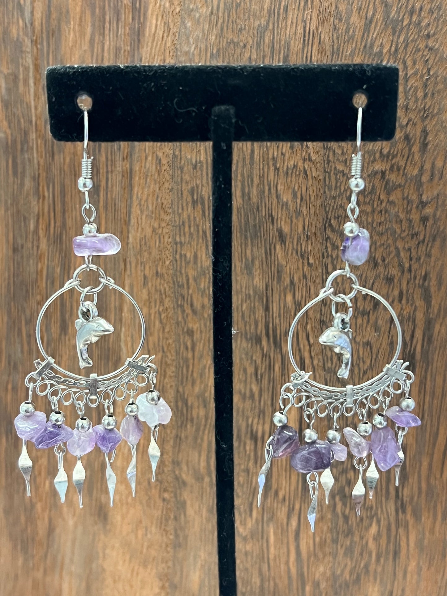 Earrings | Chip Quartz Hoop Earring With Beaded Dangles and Hanging Charms