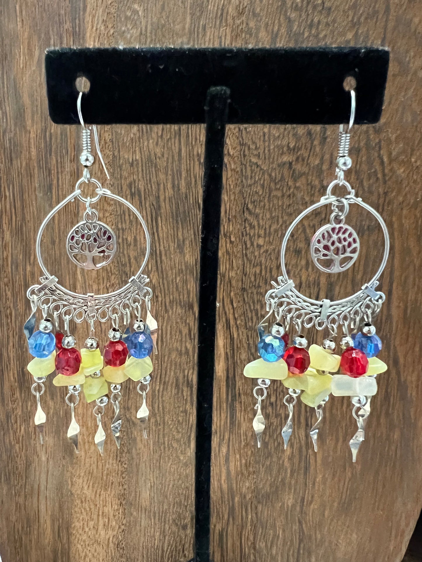 Earrings | Chip Quartz Hoop Earring With Beaded Dangles and Hanging Charms