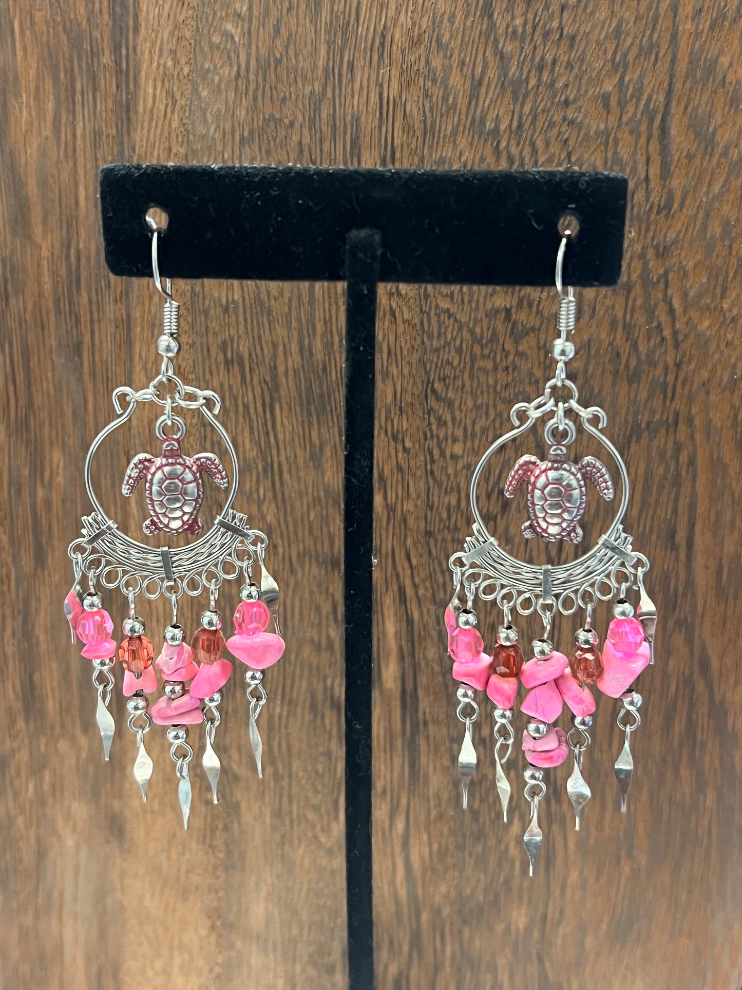 Earrings | Chip Quartz Hoop Earring With Beaded Dangles and Hanging Charms